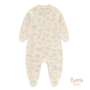 אוברול לתינוק צבע קרם עם הדפס