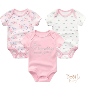 מארז בגדי גוף לבנות עם הדפס נסיכות